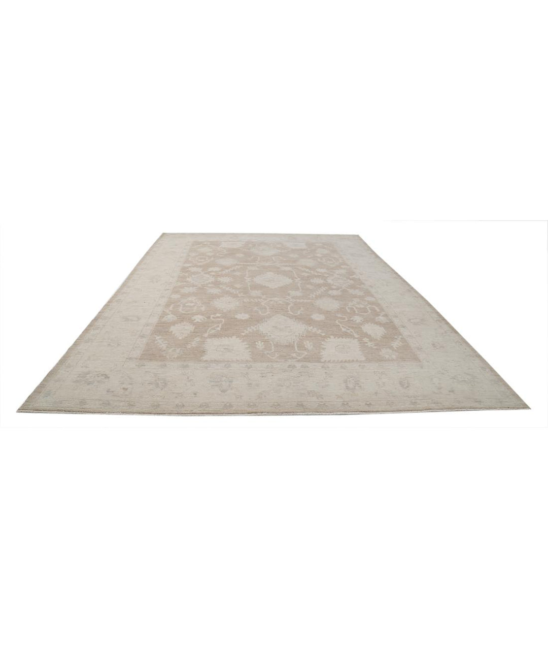 Hand Knotted Oushak Wool Rug 9' 2" x 12' 10" - No. AT31209