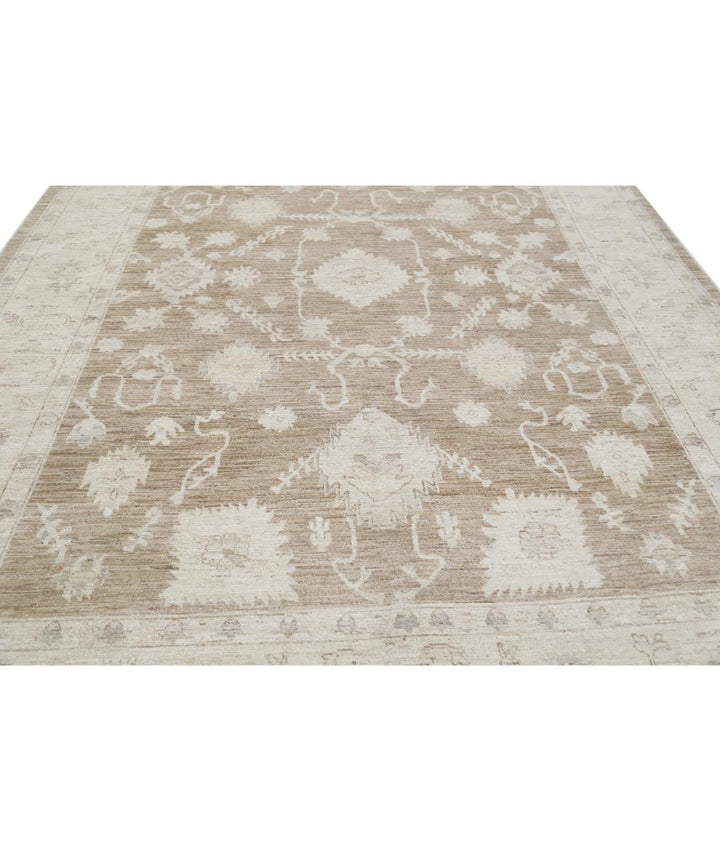 Hand Knotted Oushak Wool Rug 9' 2" x 12' 10" - No. AT31209
