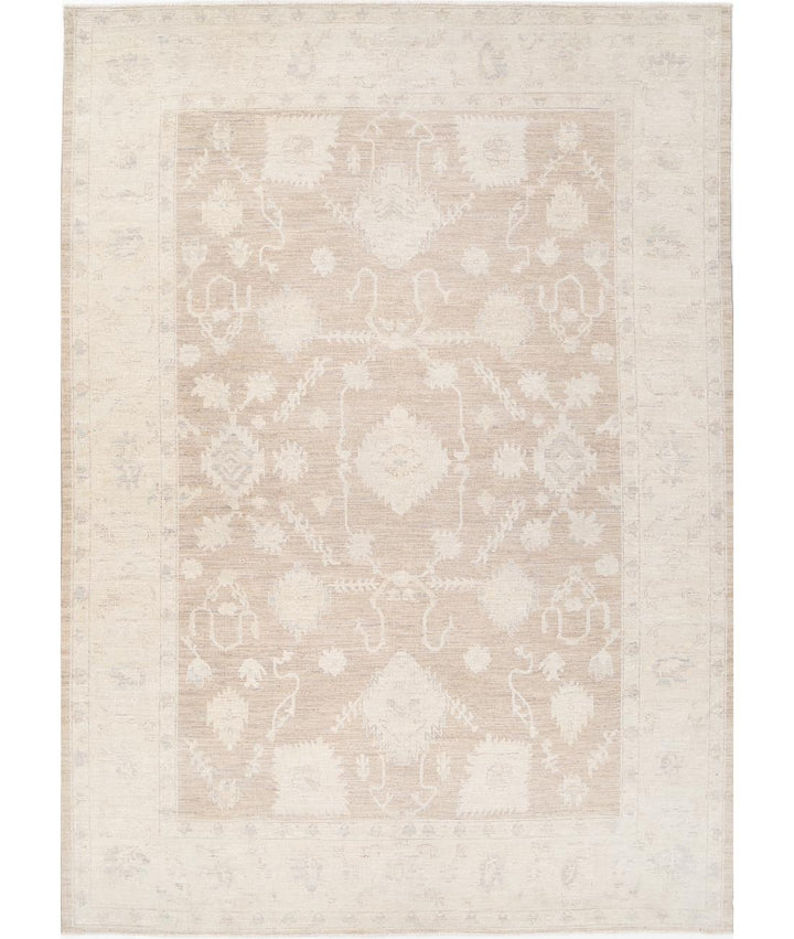 Hand Knotted Oushak Wool Rug 9' 2" x 12' 10" - No. AT31209