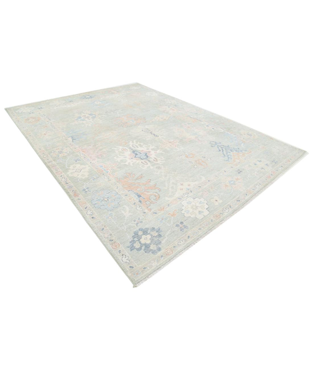 Hand Knotted Oushak Wool Rug 9' 0" x 12' 0" - No. AT88264
