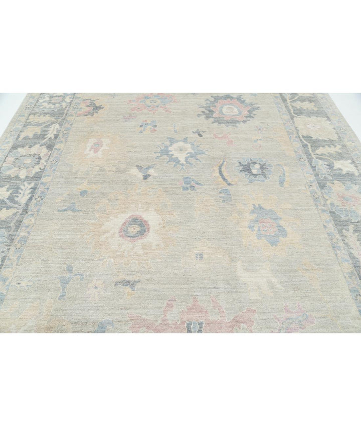 Hand Knotted Oushak Wool Rug 8' 5" x 9' 11" - No. AT32613