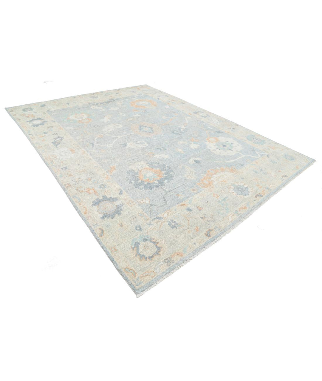 Hand Knotted Oushak Wool Rug 9' 1" x 11' 8" - No. AT83696