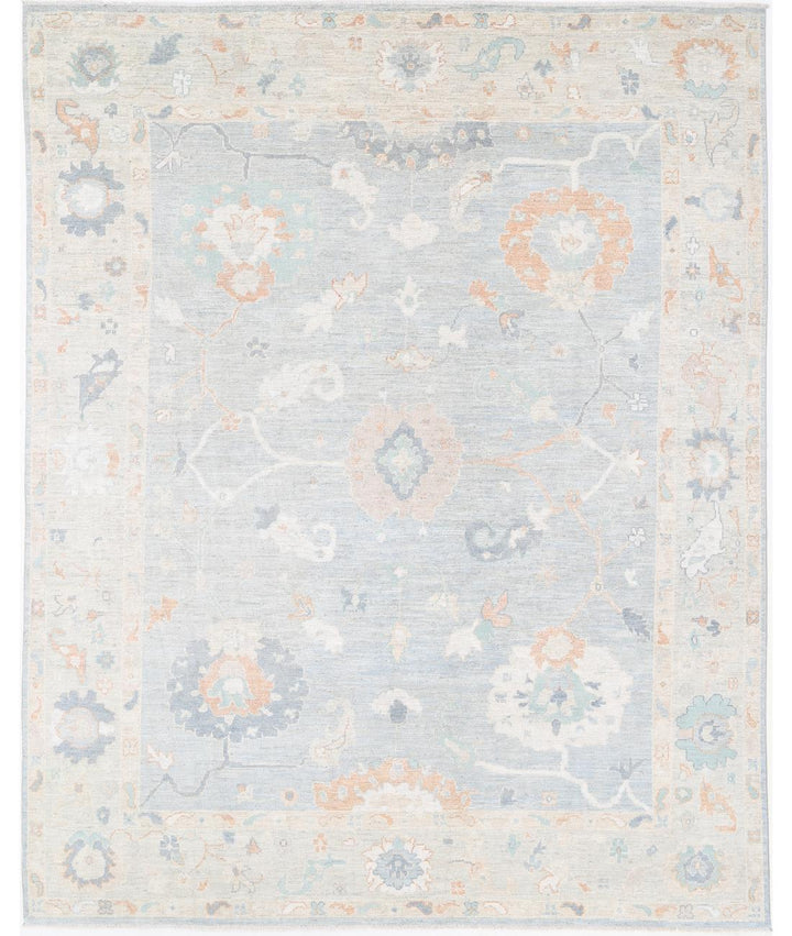 Hand Knotted Oushak Wool Rug 9' 1" x 11' 8" - No. AT83696