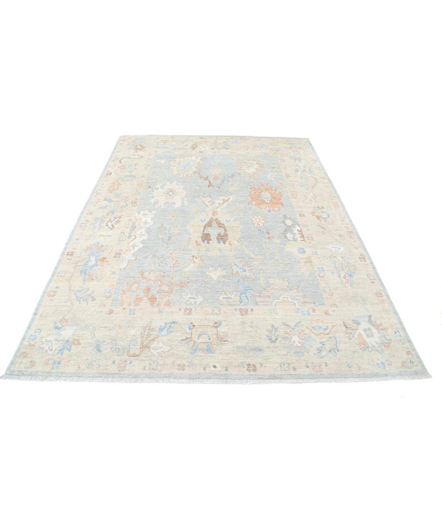 Hand Knotted Oushak Wool Rug 6' 4" x 8' 2" - No. AT47833