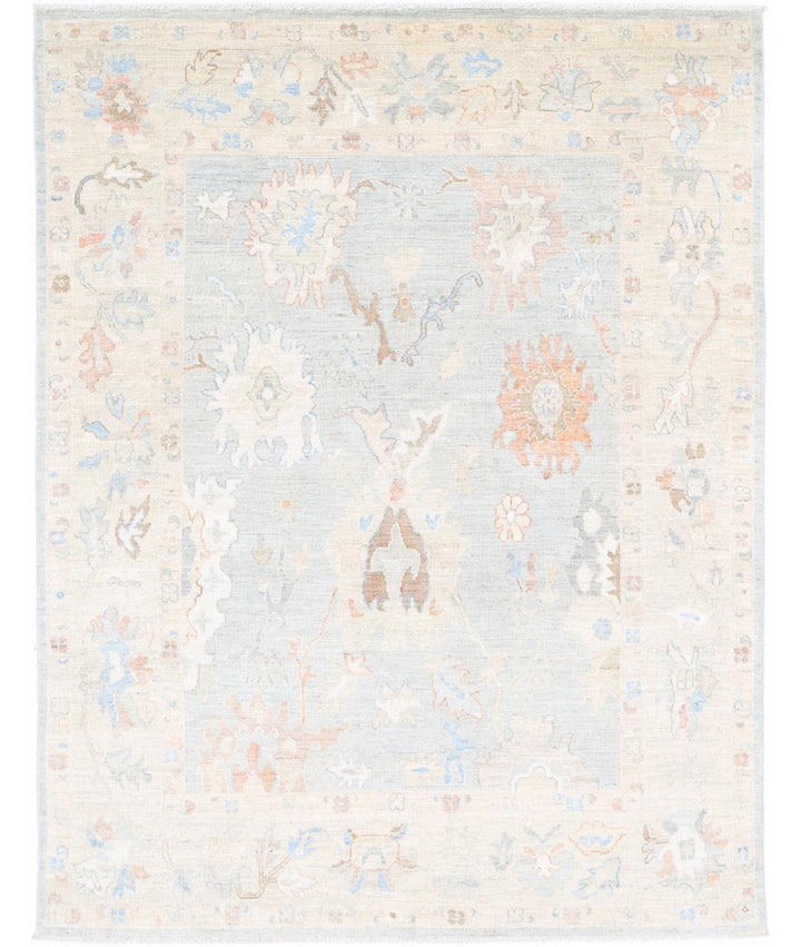 Hand Knotted Oushak Wool Rug 6' 4" x 8' 2" - No. AT47833
