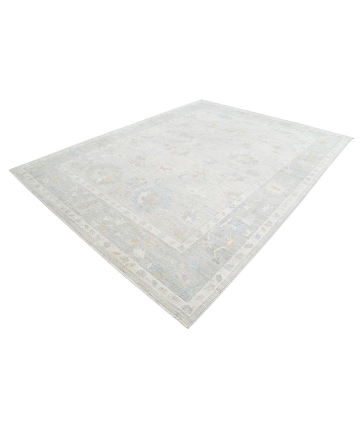Hand Knotted Oushak Wool Rug 9' 1" x 11' 9" - No. AT10526