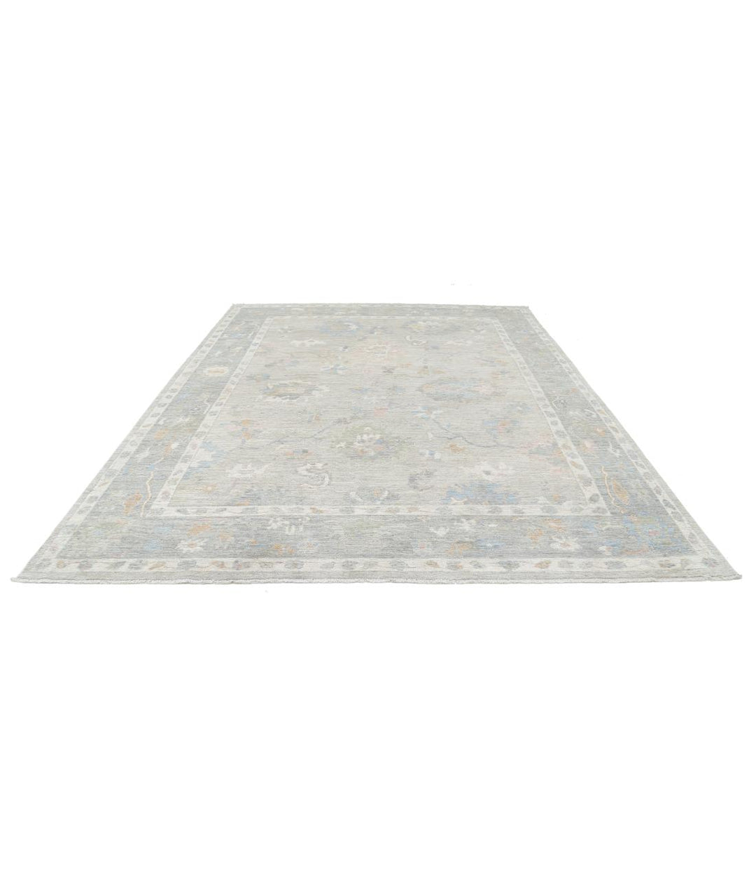 Hand Knotted Oushak Wool Rug 9' 1" x 11' 9" - No. AT10526