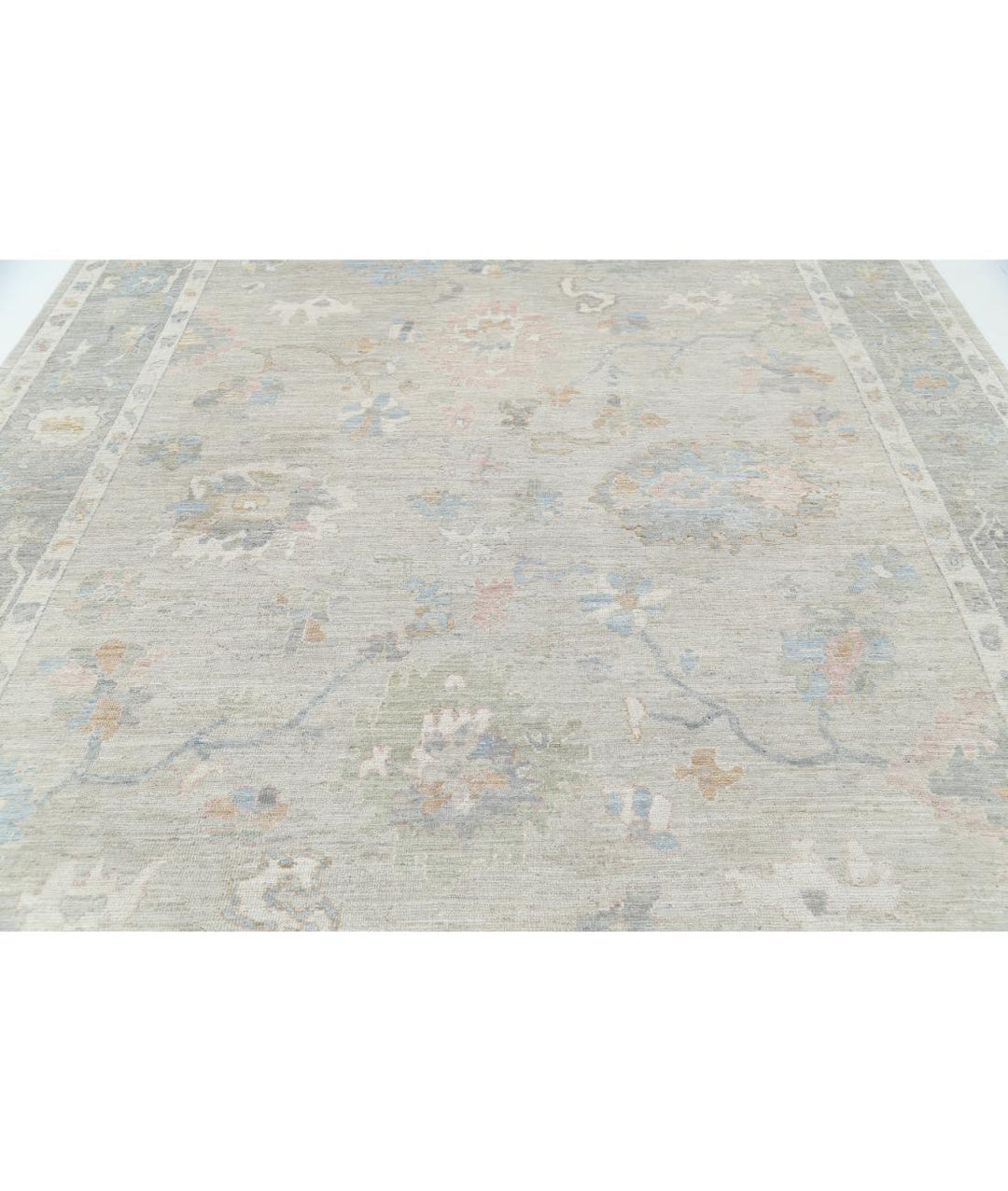 Hand Knotted Oushak Wool Rug 9' 1" x 11' 9" - No. AT10526