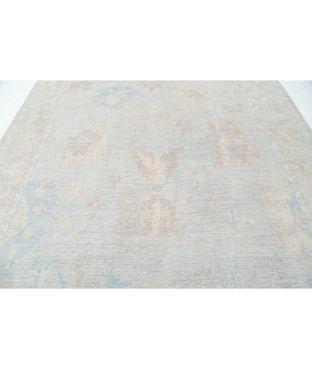 Hand Knotted Oushak Wool Rug 9' 0" x 11' 9" - No. AT85158