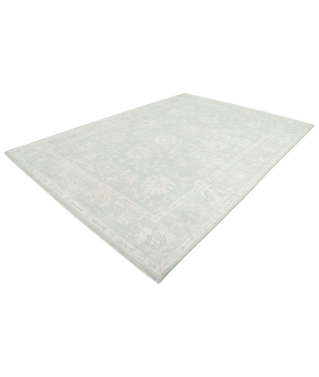 Hand Knotted Oushak Wool Rug 9' 5" x 13' 2" - No. AT18239
