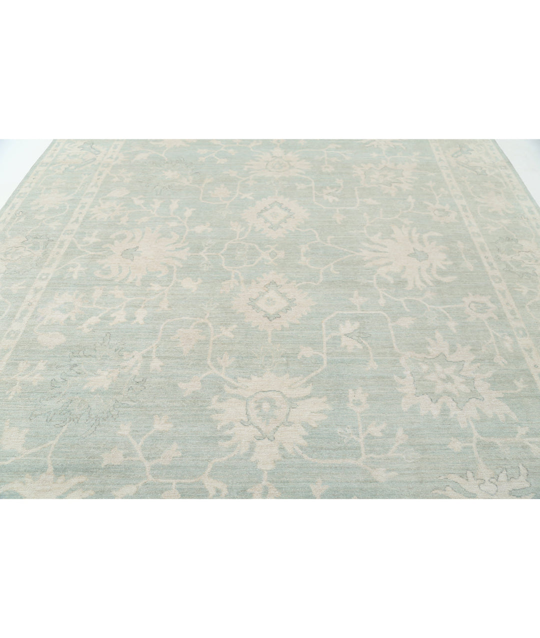 Hand Knotted Oushak Wool Rug 9' 5" x 13' 2" - No. AT18239