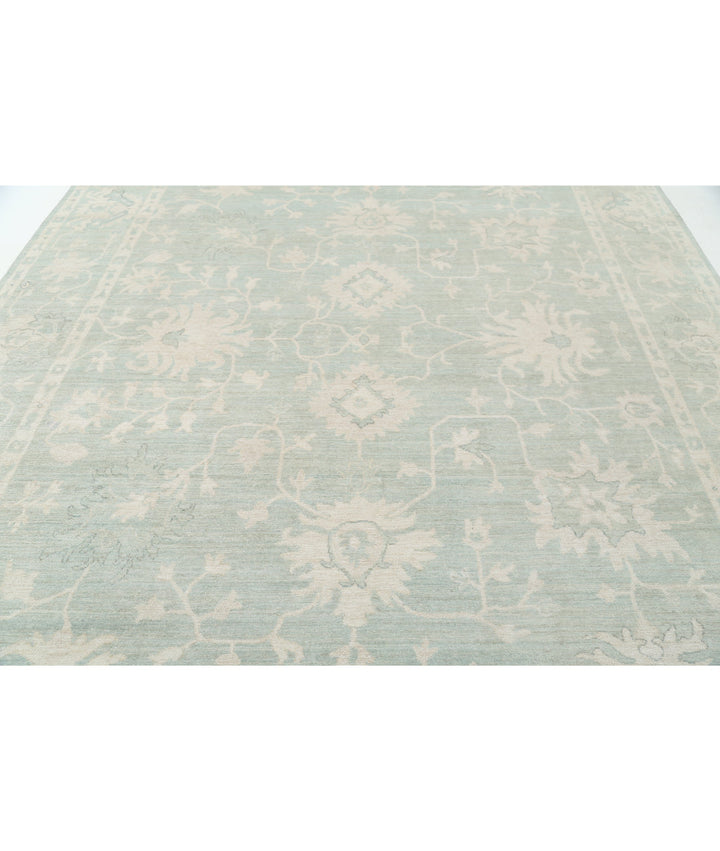 Hand Knotted Oushak Wool Rug 9' 5" x 13' 2" - No. AT18239