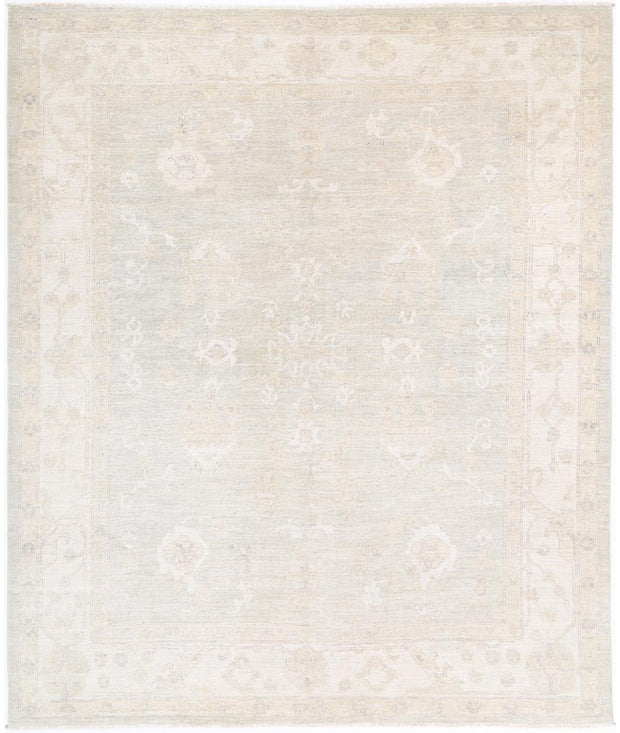 Hand Knotted Oushak Wool Rug 8' 5" x 10' 3" - No. AT71802