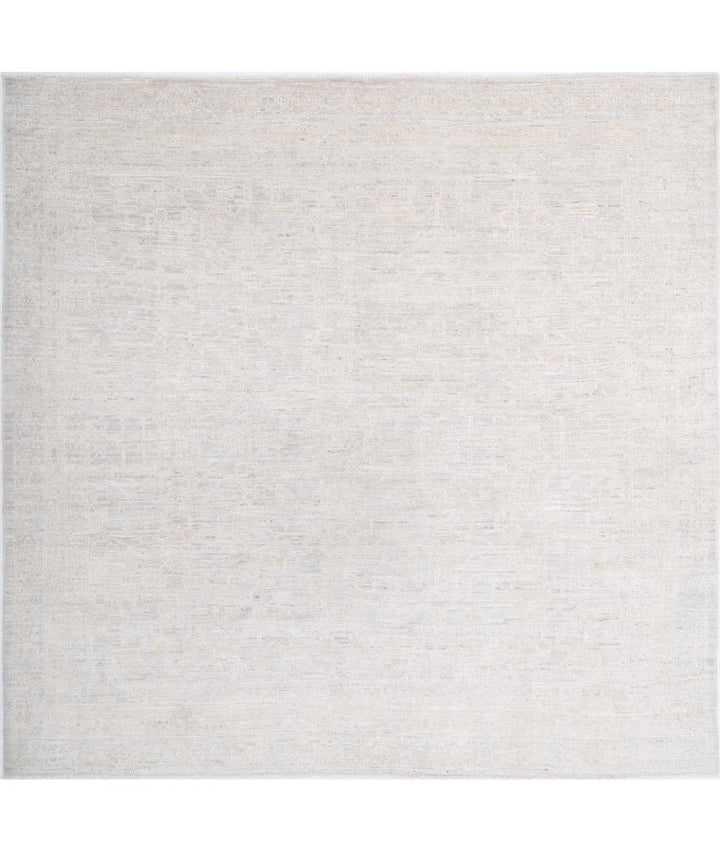 Hand Knotted Oushak Wool Rug 7' 7" x 7' 10" - No. AT95821
