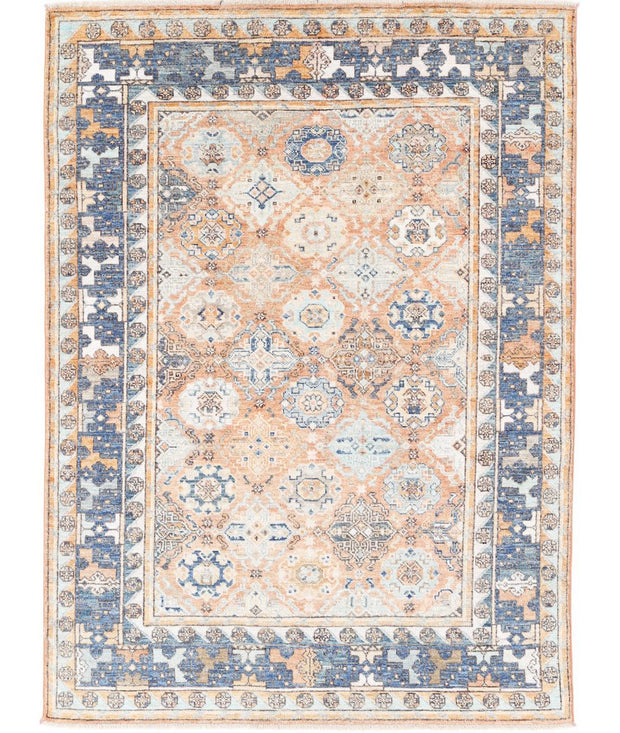 Hand Knotted Oushak Wool Rug 5' 7" x 8' 0" - No. AT52627