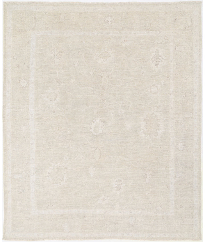 Hand Knotted Oushak Wool Rug 7' 10" x 9' 8" - No. AT14747