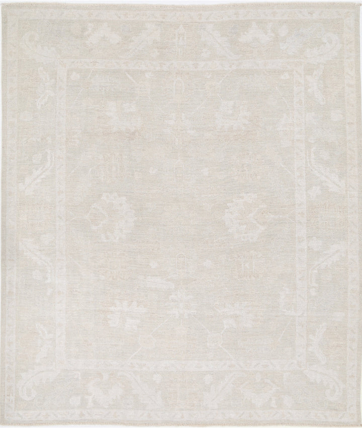 Hand Knotted Oushak Wool Rug 8' 5" x 9' 10" - No. AT50929