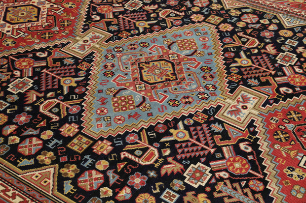 Hand Knotted Vintage Persian Qashqai Wool Rug 7' 11" x 11' 10" - No. AT57023