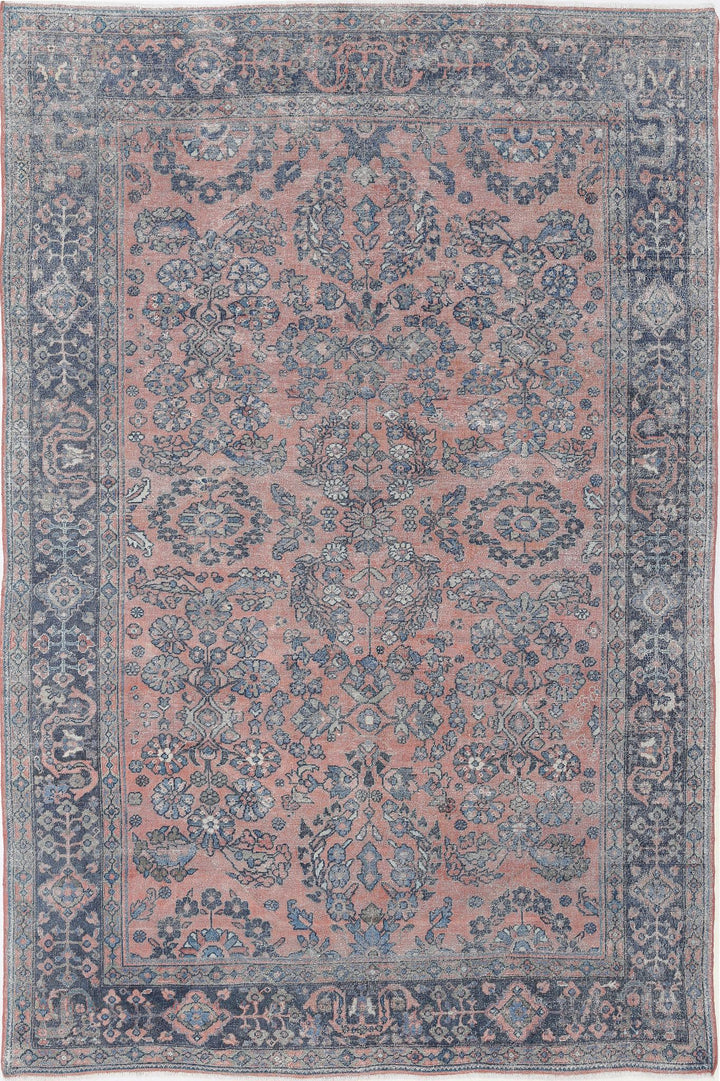 Hand Knotted Vintage Persian Sarouk Wool Rug 7' 3" x 10' 9" - No. AT24694