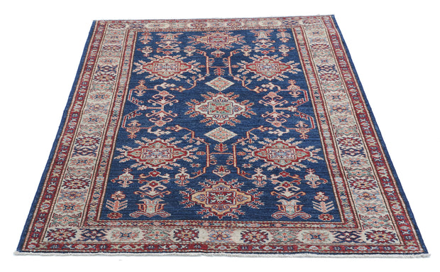 Hand Knotted Royal Kazak Wool Rug 4' 0" x 5' 5" - No. AT37820