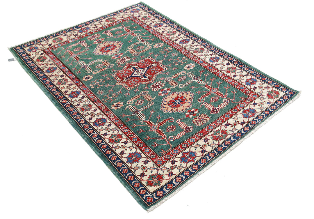 Hand Knotted Royal Kazak Wool Rug 3' 10" x 5' 0" - No. AT48593