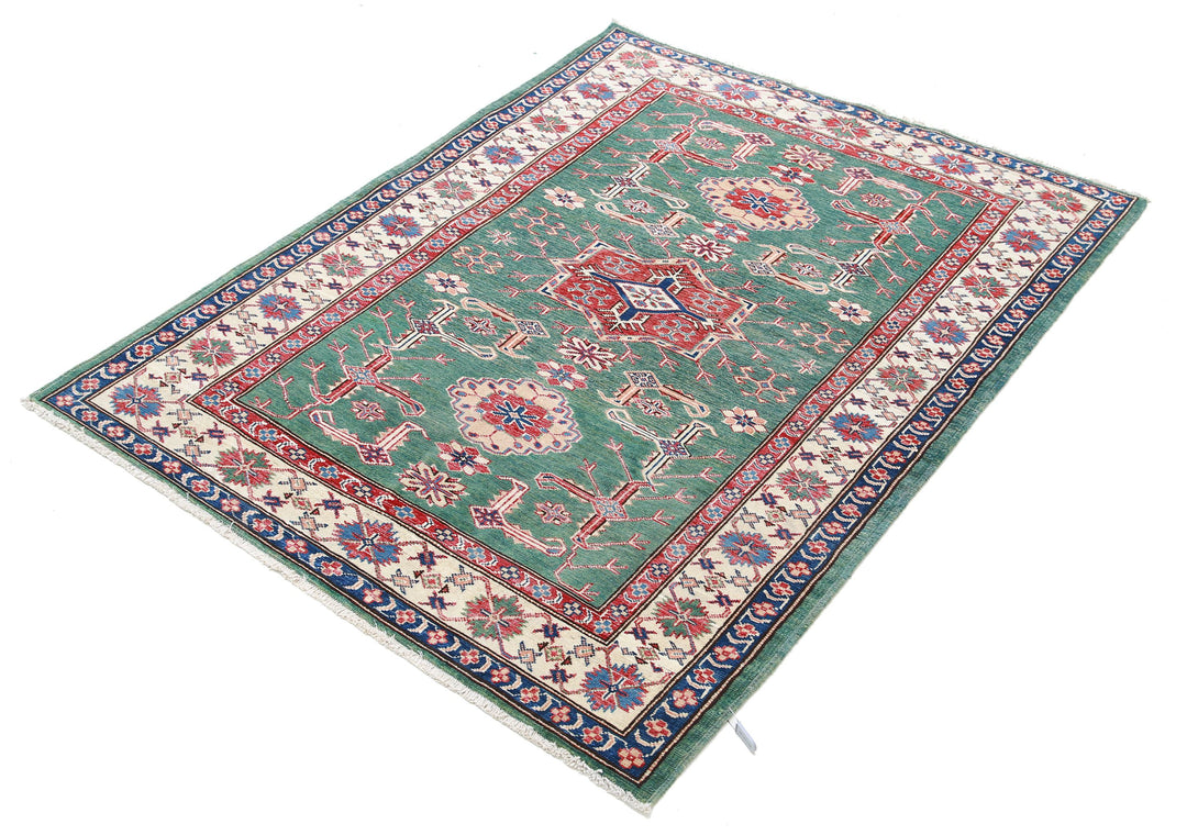 Hand Knotted Royal Kazak Wool Rug 3' 10" x 5' 0" - No. AT48593