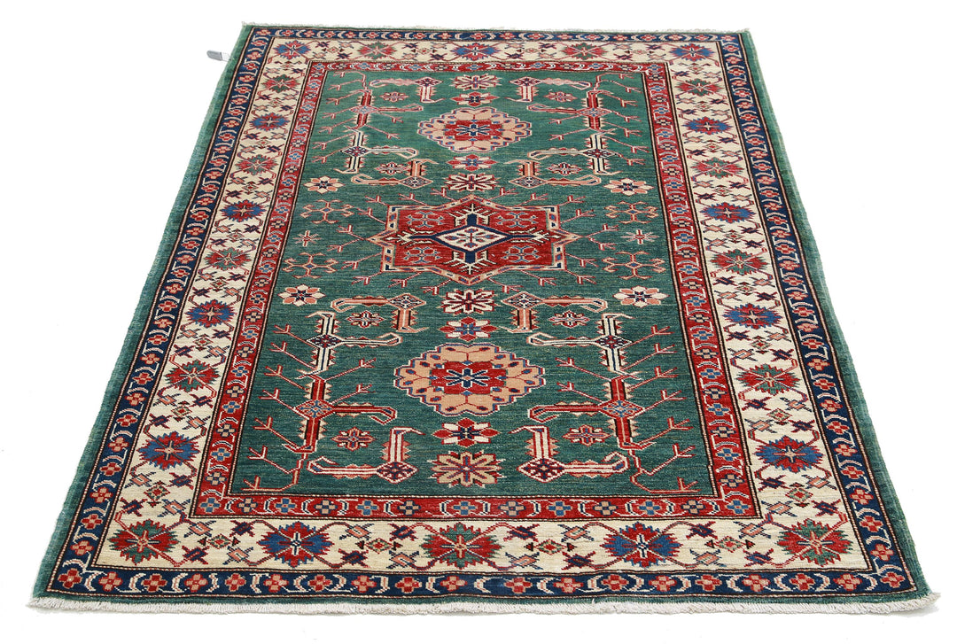 Hand Knotted Royal Kazak Wool Rug 3' 10" x 5' 0" - No. AT48593