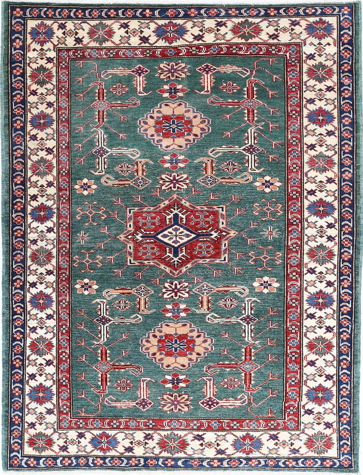 Hand Knotted Royal Kazak Wool Rug 3' 10" x 5' 0" - No. AT48593