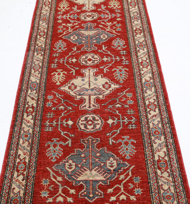 Hand Knotted Royal Kazak Wool Rug 2' 7" x 8' 5" - No. AT64194