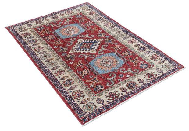 Hand Knotted Royal Kazak Wool Rug 3' 4" x 4' 9" - No. AT39125