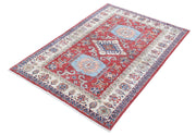 Hand Knotted Royal Kazak Wool Rug 3' 4" x 4' 9" - No. AT39125