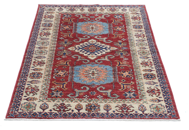 Hand Knotted Royal Kazak Wool Rug 3' 4" x 4' 9" - No. AT39125