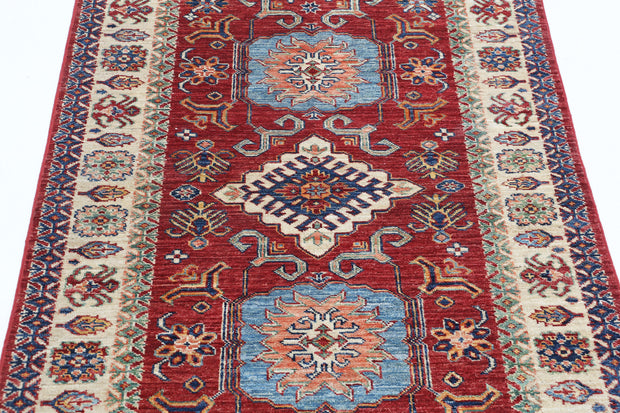 Hand Knotted Royal Kazak Wool Rug 3' 4" x 4' 9" - No. AT39125