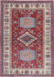 Hand Knotted Royal Kazak Wool Rug 3' 4" x 4' 9" - No. AT39125