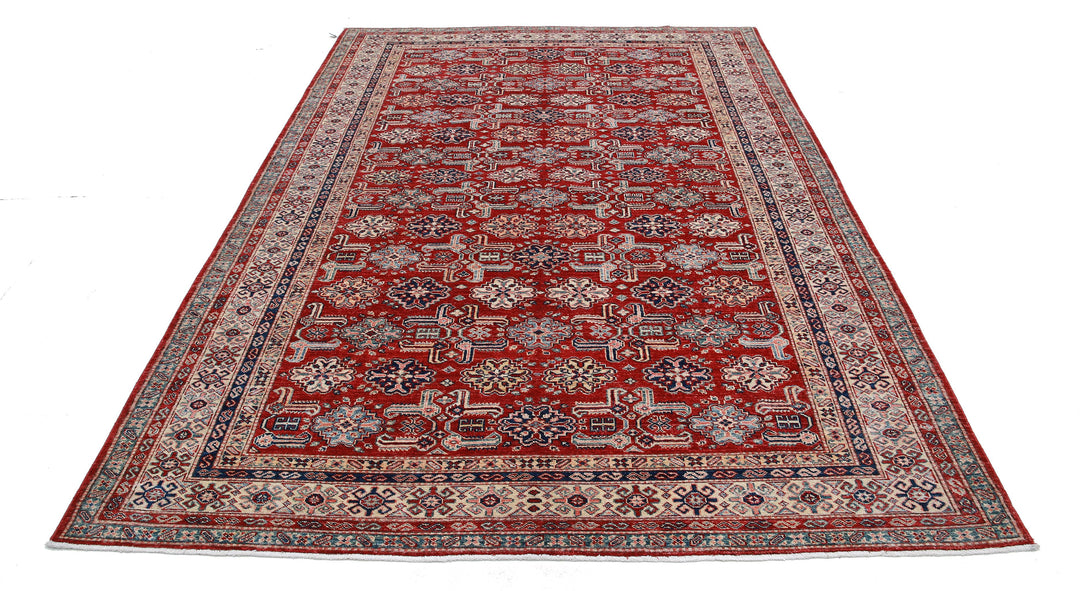 Hand Knotted Royal Kazak Wool Rug 6' 7" x 9' 5" - No. AT59093