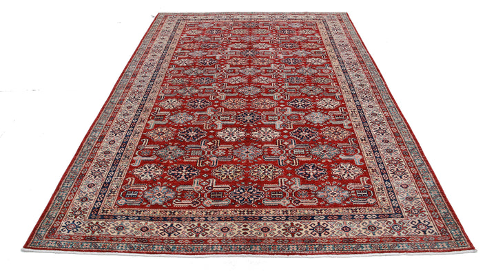 Hand Knotted Royal Kazak Wool Rug 6' 7" x 9' 5" - No. AT59093