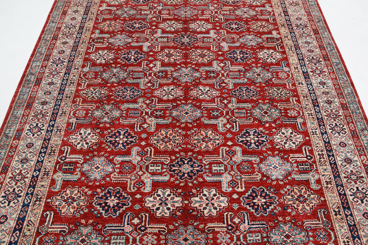 Hand Knotted Royal Kazak Wool Rug 6' 7" x 9' 5" - No. AT59093