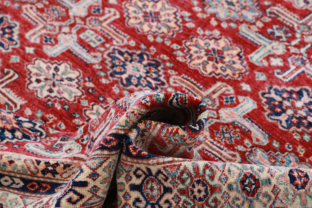 Hand Knotted Royal Kazak Wool Rug 6' 7" x 9' 5" - No. AT59093