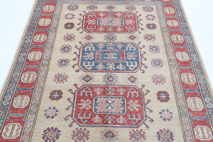 Hand Knotted Royal Kazak Wool Rug 4' 8" x 5' 11" - No. AT81844
