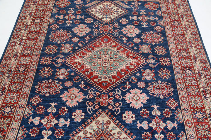 Hand Knotted Royal Kazak Wool Rug 6' 2" x 7' 6" - No. AT98024