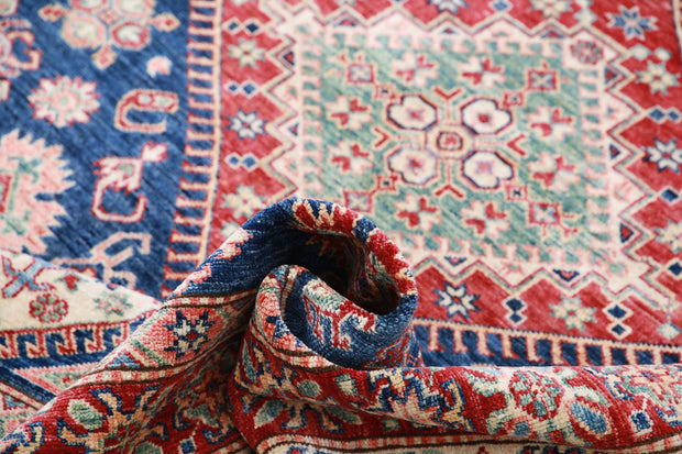 Hand Knotted Royal Kazak Wool Rug 6' 2" x 7' 6" - No. AT98024