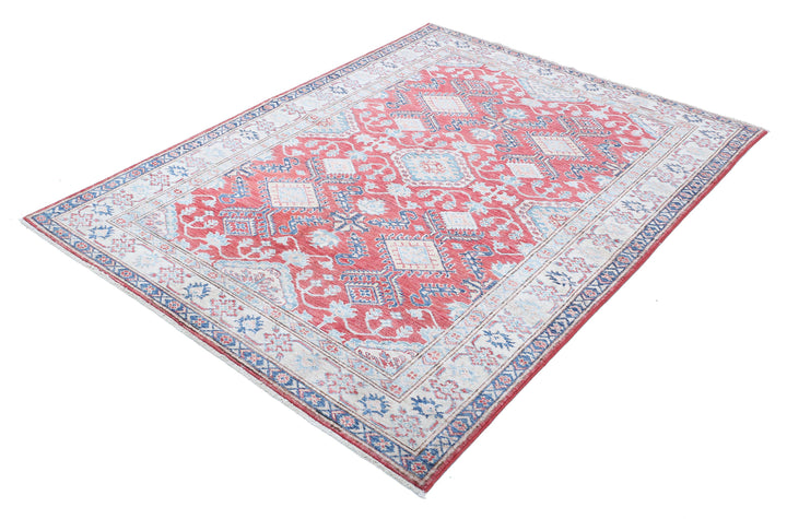 Hand Knotted Royal Kazak Wool Rug 4' 10" x 6' 6" - No. AT43734