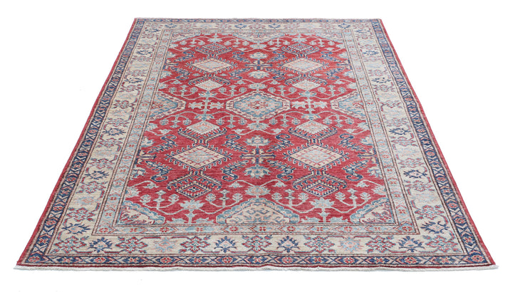Hand Knotted Royal Kazak Wool Rug 4' 10" x 6' 6" - No. AT43734