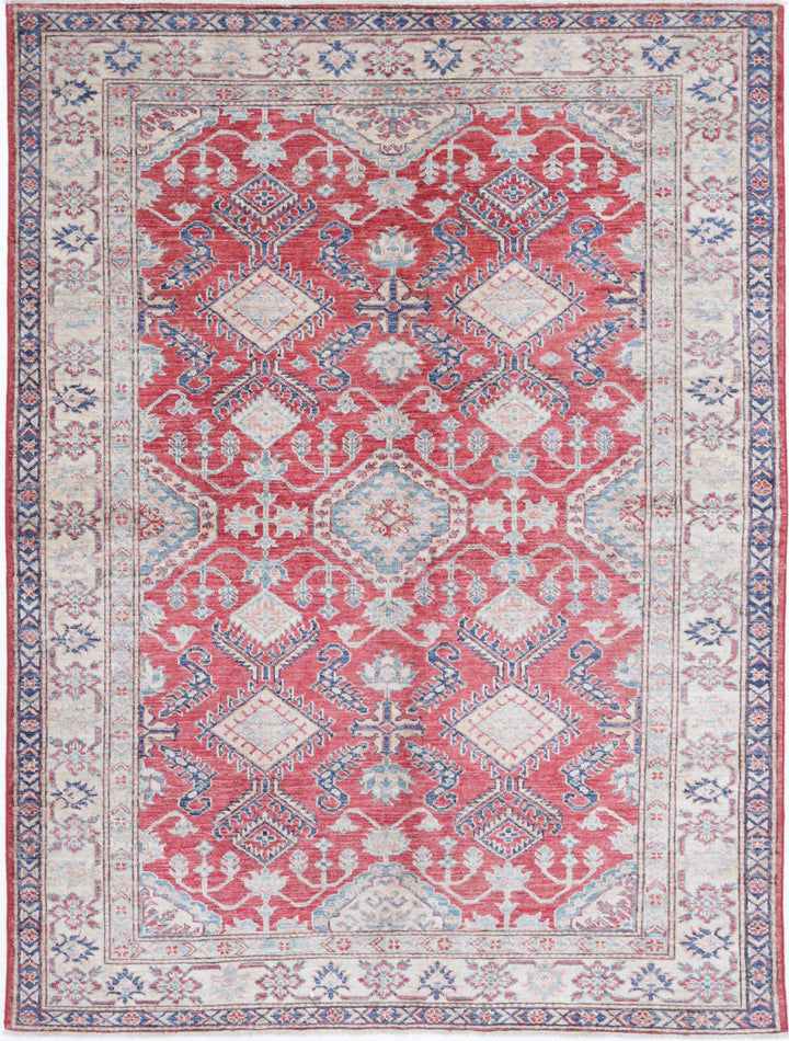 Hand Knotted Royal Kazak Wool Rug 4' 10" x 6' 6" - No. AT43734