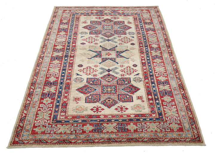 Hand Knotted Royal Kazak Wool Rug 4' 0" x 6' 1" - No. AT73499