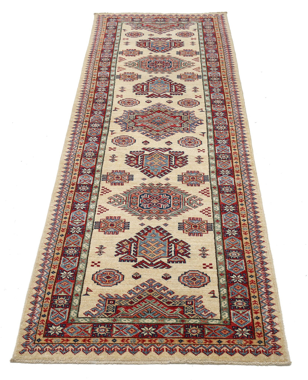 Hand Knotted Royal Kazak Wool Rug 2' 7" x 8' 4" - No. AT73754