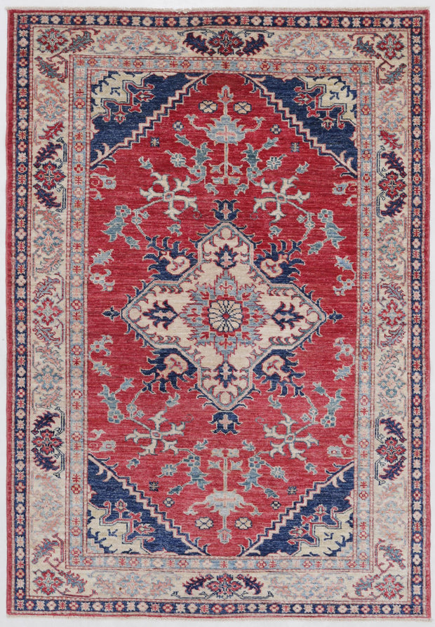 Hand Knotted Royal Kazak Wool Rug 3' 10" x 5' 10" - No. AT26807