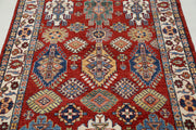 Hand Knotted Royal Kazak Wool Rug 4' 0" x 6' 2" - No. AT84698