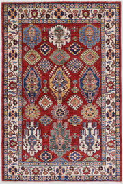 Hand Knotted Royal Kazak Wool Rug 4' 0" x 6' 2" - No. AT84698