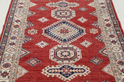 Hand Knotted Royal Kazak Wool Rug 4' 2" x 5' 9" - No. AT61448